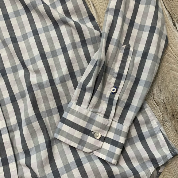 Gap Non Iron Slim Fit Button Down Shirt Grey Sz L - Picture 5 of 10